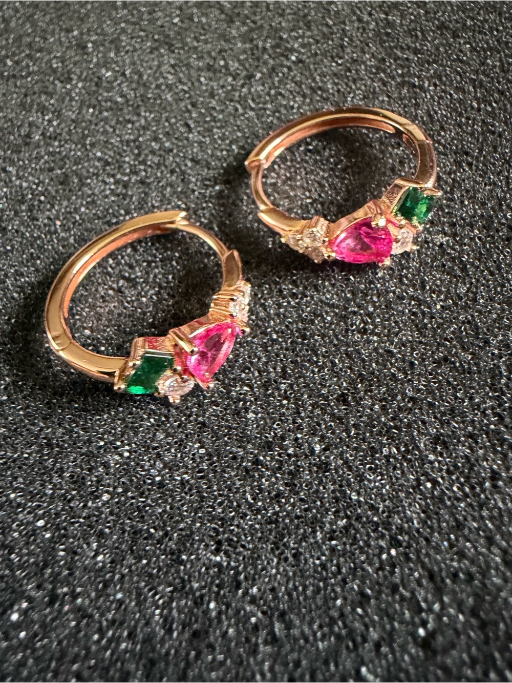 925 Sterling Silver Rose Gold Cubic zirconia Elegant Earrings